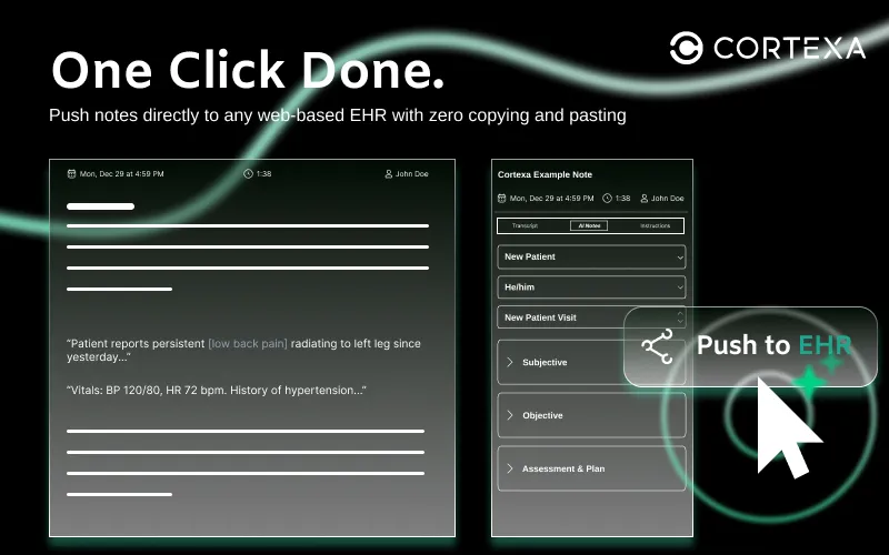 One-click push to EHR system